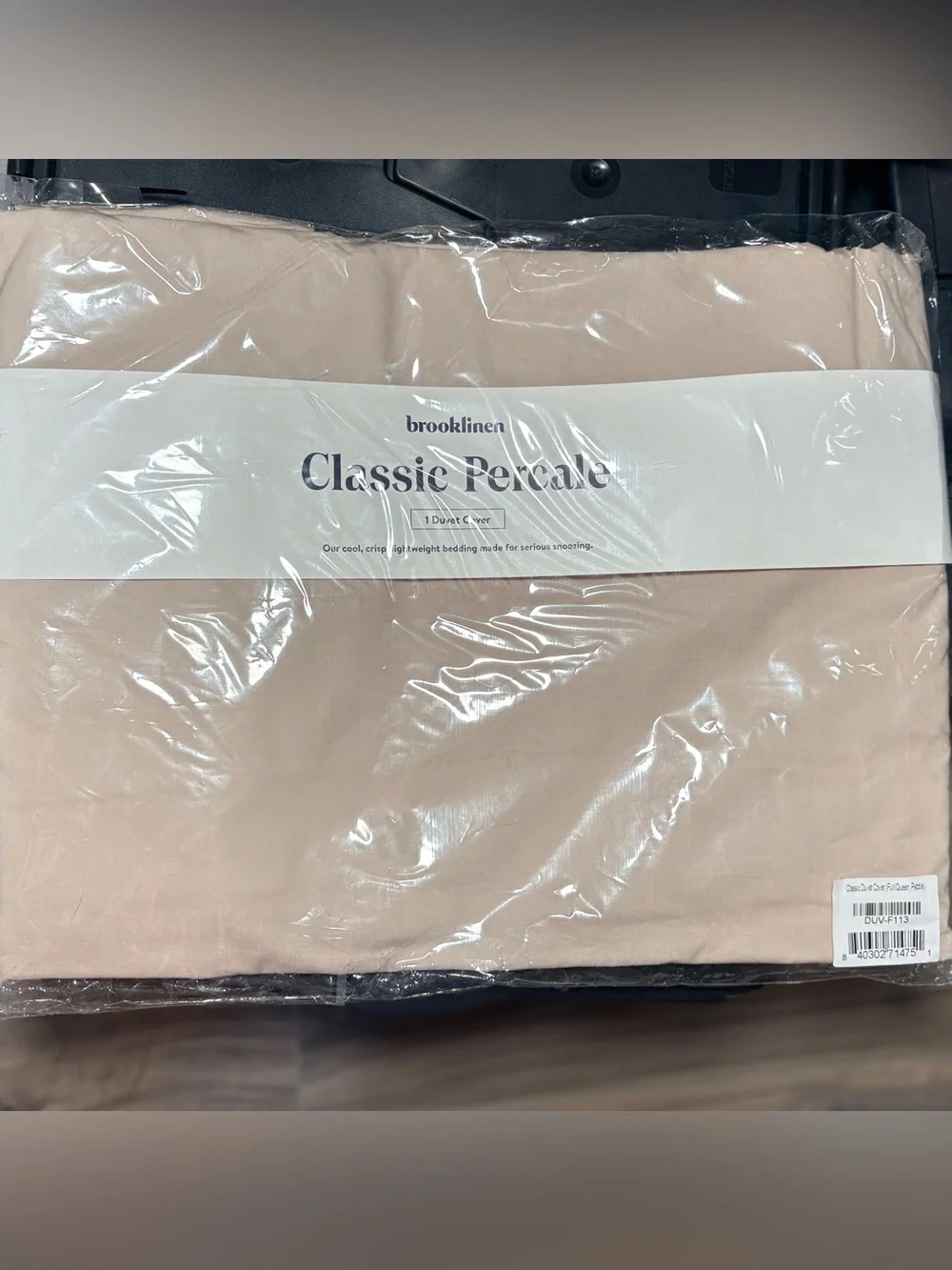 BROOKLINEN Luxury Classic Percale Duvet Cover | Pebble | Full/Queen | NWT